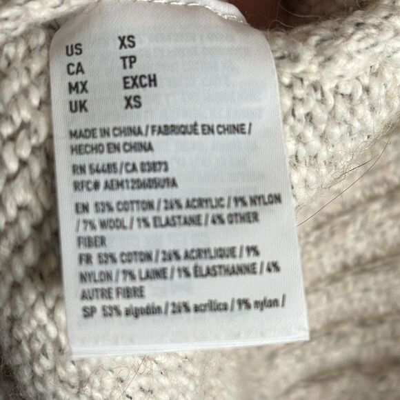 ✨ American Eagle Outfitters Oatmeal Mock Turtleneck Sweater - Size XS - Picture 5 of 5